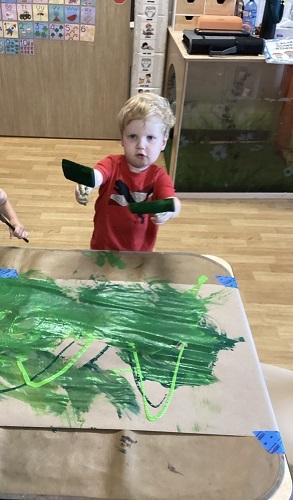 Toddler showing the creation