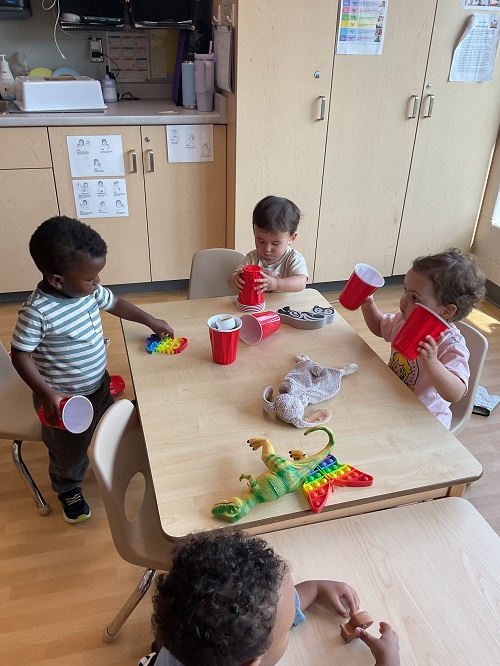 a group of children at the table