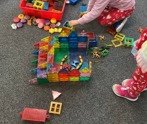 Over the past few weeks, the children have shown a growing interest in animals and their habitats. Through discussions about different animals and hibernation, they have begun developing an understanding of how living things depend on specific environments to survive. This learning has been reflected in their play, as they use blocks and magnetic tiles to construct habitats for both animals and humans, demonstrating their ability to apply new knowledge in meaningful ways. In response to this strong interest, we have chosen “Animals and Their Habitats” as our project focus for the coming months. Together, we will explore the children’s thoughtful questions—such as where turtles are born, how birds build nests, and how animals know when to wake from hibernation—through research, discussion, and hands-on experiences that support inquiry and critical thinking